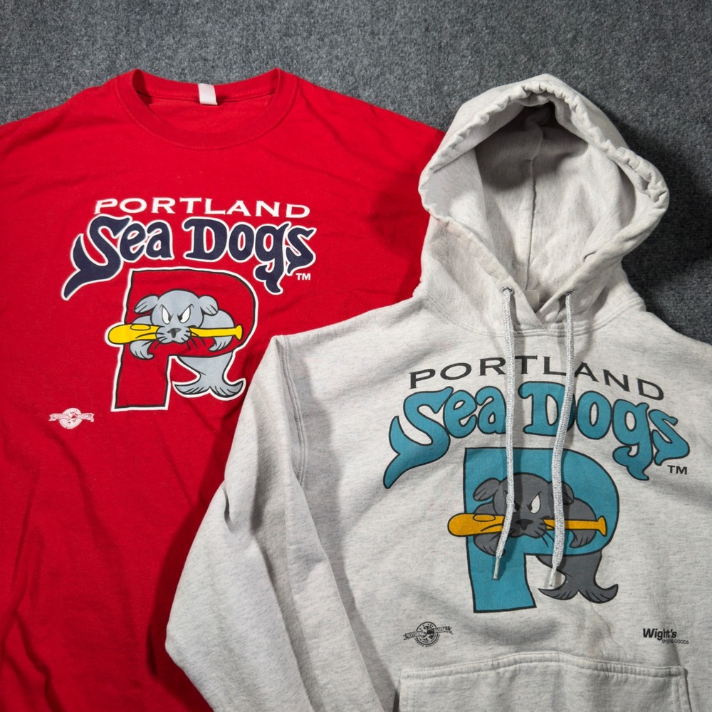 Portland Sea Dogs T-Shirt and Hoodie Bundle Mens M MiLB